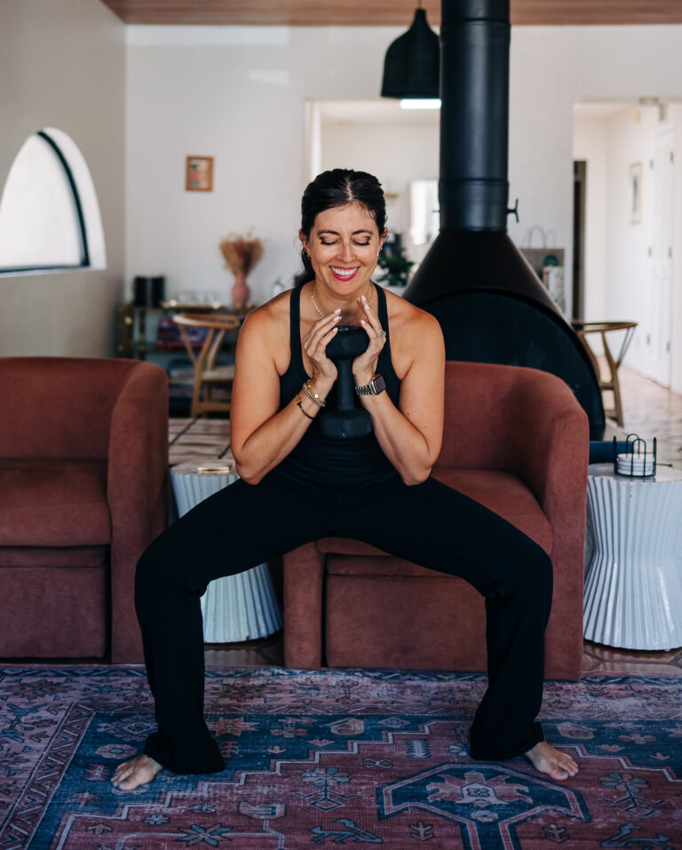 Winter training circuit with dumbbells